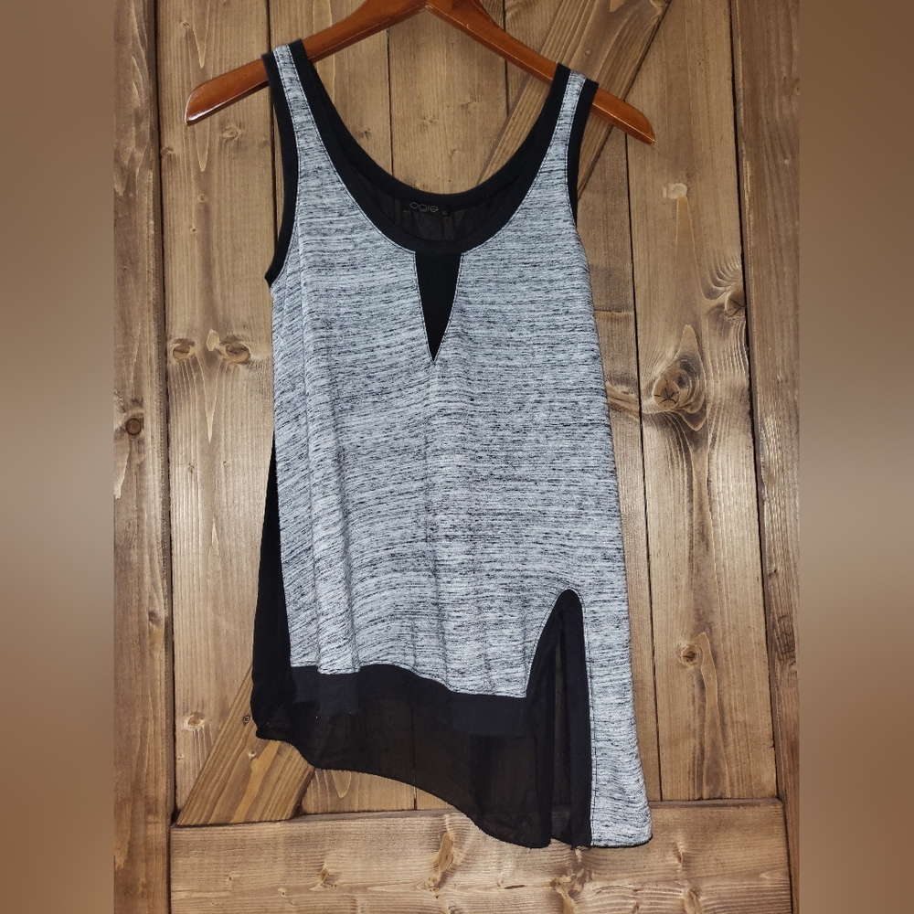 Ogle, Size XS, Grey and Black, Sleeveless Top